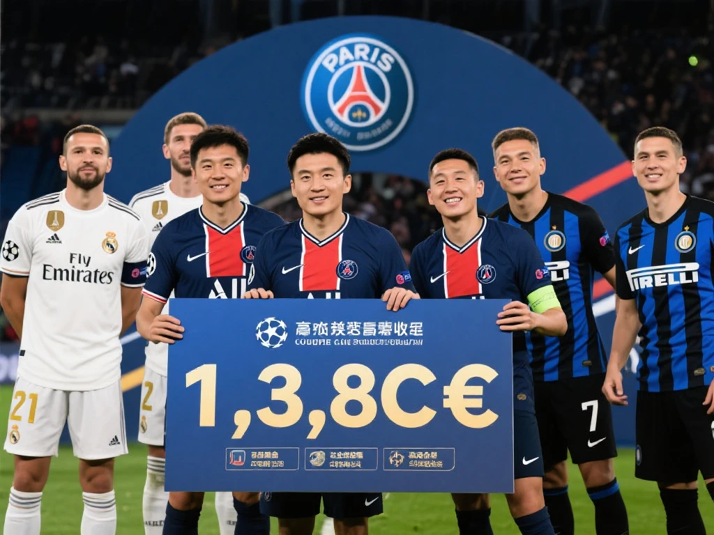 欧冠奖金排行揭晓:巴黎1.38亿欧领跑,7队破亿,张康阳无奈叹气
