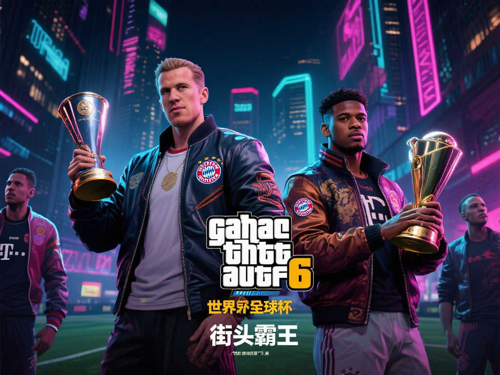 拜仁推出GTA6风格世俱杯海报,凯恩与格纳布里惊艳亮相